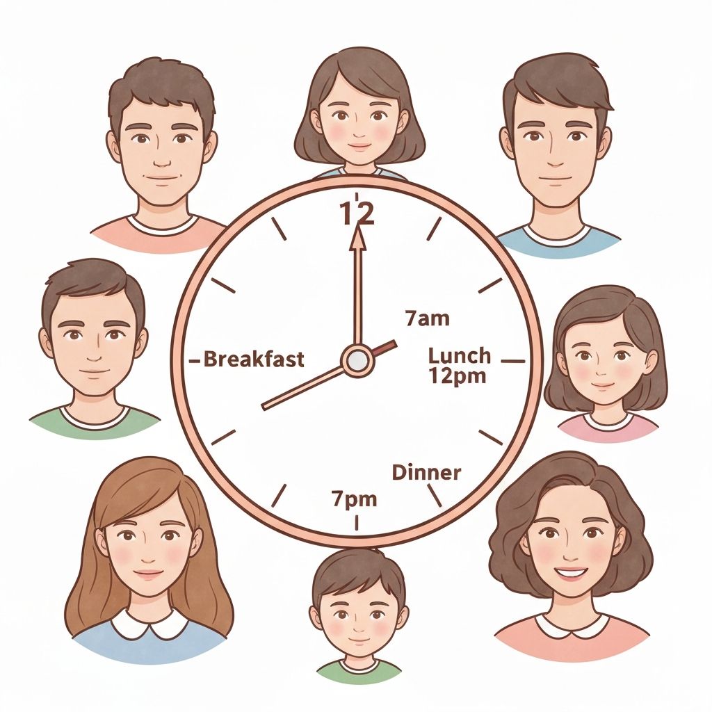 Regular meal timing patterns
